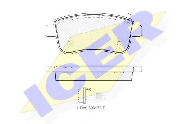 ICER 181904 Тормозные колодки для RENAULT GRAN III (Рено Гран 3) ICER 181904 Тормозные колодки для RENAULT GRAN III (Рено Гран 3)