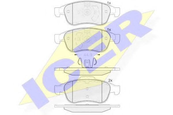 ICER 181915 Тормозные колодки для RENAULT GRAN III (Рено Гран 3) ICER 181915 Тормозные колодки для RENAULT GRAN III (Рено Гран 3)