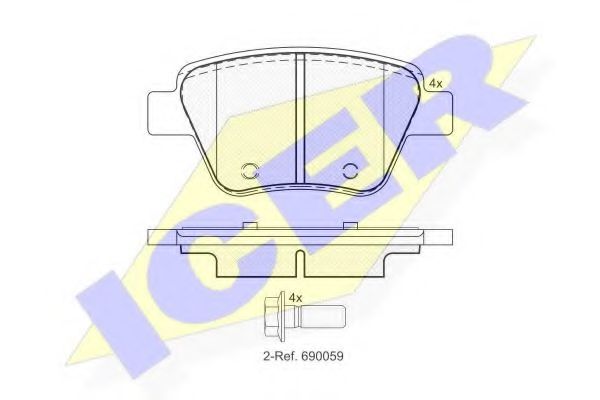 ICER 181967 Тормозные колодки для VOLKSWAGEN (Фольксваген) ICER 181967 Тормозные колодки для VOLKSWAGEN (Фольксваген)