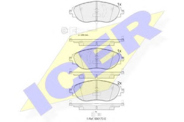 ICER 182018 Тормозные колодки для VOLKSWAGEN (Фольксваген) ICER 182018 Тормозные колодки для VOLKSWAGEN (Фольксваген)