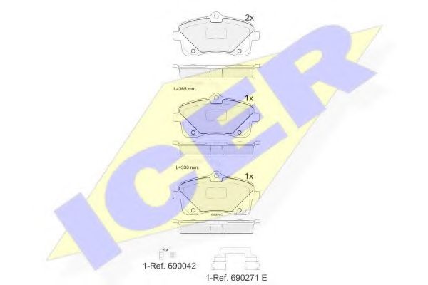 ICER 182024 Тормозные колодки для PEUGEOT 407 (Пежо 407) ICER 182024 Тормозные колодки для PEUGEOT 407 (Пежо 407)
