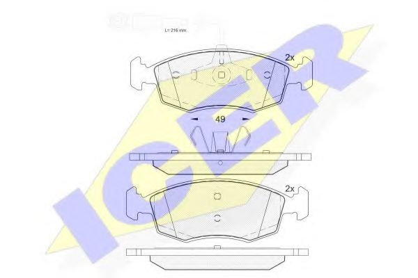 ICER 182033 Тормозные колодки для FIAT 500 C (Фиат 500 c) ICER 182033 Тормозные колодки для FIAT 500 C (Фиат 500 c)