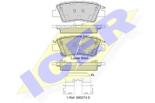 ICER 182036 Тормозные колодки для HYUNDAI GRANDEUR (Хендай Грандэур) ICER 182036 Тормозные колодки для HYUNDAI GRANDEUR (Хендай Грандэур)