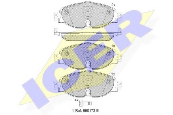 ICER 182111-204 Тормозные колодки для VOLKSWAGEN (Фольксваген) ICER 182111-204 Тормозные колодки для VOLKSWAGEN (Фольксваген)