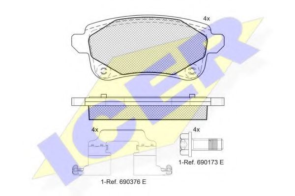 ICER 182222-208 Тормозные колодки 