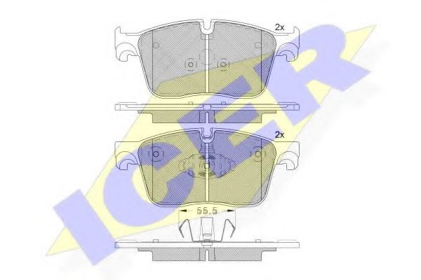 ICER 182238 Тормозные колодки для JAGUAR F-PACE (Ягуар Ф-паcэ) ICER 182238 Тормозные колодки для JAGUAR F-PACE (Ягуар Ф-паcэ)