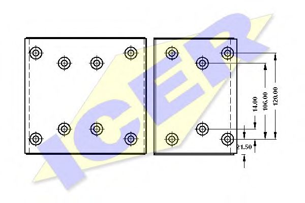 ICER 21 9844 00 Комплект тормозных башмаков, барабанные тормоза для MERCEDES-BENZ ATEGO (Мэрcэдэс-бэнз Атэго) ICER 21 9844 00 Комплект тормозных башмаков, барабанные тормоза для MERCEDES-BENZ ATEGO (Мэрcэдэс-бэнз Атэго)