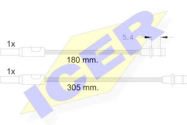 ICER 610262 C Сигнализатор, износ тормозных колодок для PEUGEOT 106 (Пежо 106) ICER 610262 C Сигнализатор, износ тормозных колодок для PEUGEOT 106 (Пежо 106)