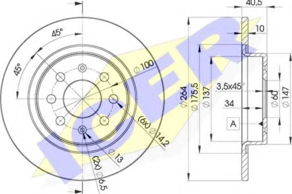 ICER 78BD0592-2 Тормозной диск для ABARTH GRANDE PUNTO (Абартх Гранде пунто) ICER 78BD0592-2 Тормозной диск для ABARTH GRANDE PUNTO (Абартх Гранде пунто)