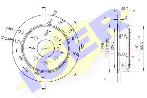 ICER 78BD0817-2 Тормозной диск для HONDA CRX II (Хонда Cрх 2) ICER 78BD0817-2 Тормозной диск для HONDA CRX II (Хонда Cрх 2)