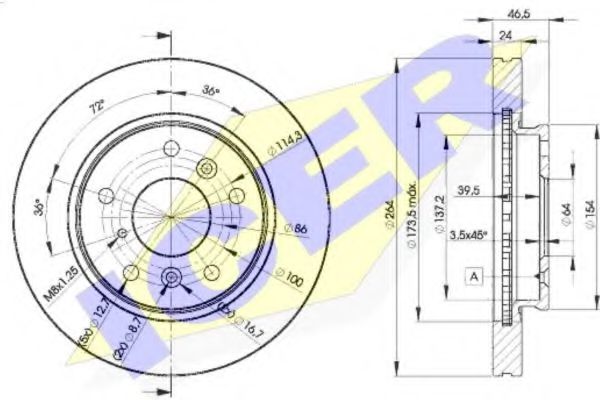 ICER 78BD3260-2 Тормозной диск для MAZDA 626 III (Мазда 626 3) ICER 78BD3260-2 Тормозной диск для MAZDA 626 III (Мазда 626 3)