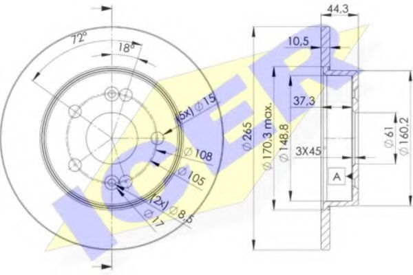 ICER 78BD4297-2 Тормозной диск для RENAULT SAFRANE (Рено Сафранэ) ICER 78BD4297-2 Тормозной диск для RENAULT SAFRANE (Рено Сафранэ)