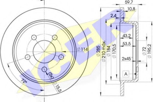 ICER 78BD5116-2 Тормозной диск для JEEP WRANGLER / TJ II (Джип Вранглэр / тж 2) ICER 78BD5116-2 Тормозной диск для JEEP WRANGLER / TJ II (Джип Вранглэр / тж 2)