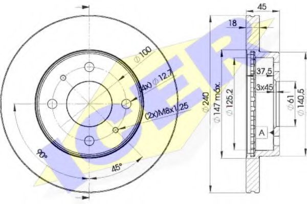 ICER 78BD5800-2 Тормозной диск для NISSAN (Ниссан) ICER 78BD5800-2 Тормозной диск для NISSAN (Ниссан)
