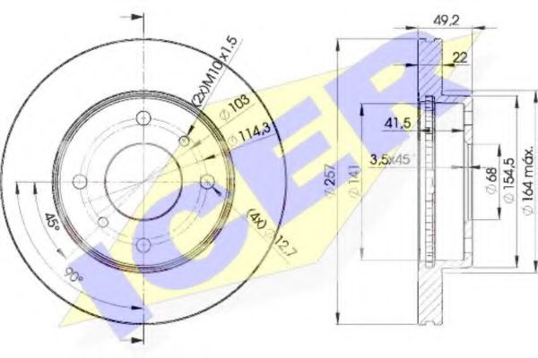 ICER 78BD7101-2 Тормозной диск для NISSAN PRIMERA (Ниссан Примера) ICER 78BD7101-2 Тормозной диск для NISSAN PRIMERA (Ниссан Примера)