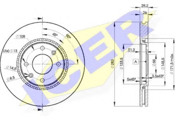 ICER 78BD7406-2 Тормозной диск для PEUGEOT (Пежо) ICER 78BD7406-2 Тормозной диск для PEUGEOT (Пежо)