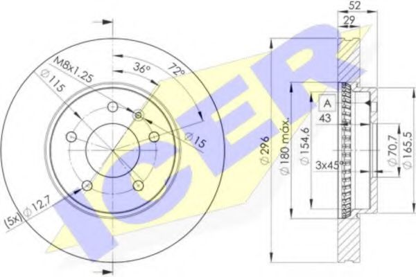 ICER 78BD9048-2 Тормозной диск для CHEVROLET CAPTIVA (Шевроле Каптива) ICER 78BD9048-2 Тормозной диск для CHEVROLET CAPTIVA (Шевроле Каптива)