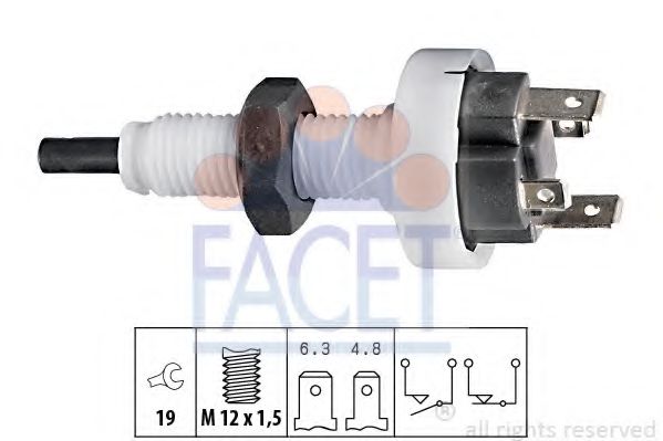 FACET 7.1049 Выключатель фонаря сигнала торможения AR 30585 для FIAT DUNA (Фиат Дуна) FACET 7.1049 Выключатель фонаря сигнала торможения AR 30585 для FIAT DUNA (Фиат Дуна)