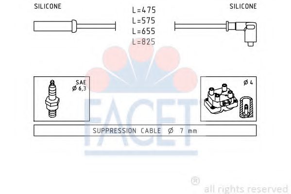 FACET 4.8494 Комплект проводов зажигания для транспортного средства с коробкой передач для CITROËN SYNERGIE (CитроËн Сънэргиэ) FACET 4.8494 Комплект проводов зажигания для транспортного средства с коробкой передач для CITROËN SYNERGIE (CитроËн Сънэргиэ)