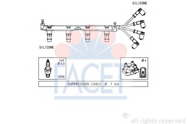 FACET 4.7049 Комплект проводов зажигания F5R 740 для RENAULT LAGUNA II ER (Рено Лагуна 2 ер) FACET 4.7049 Комплект проводов зажигания F5R 740 для RENAULT LAGUNA II ER (Рено Лагуна 2 ер)