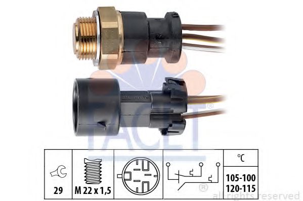 FACET 7.5668 Термовыключатель, вентилятор радиатора X 12 SZ для OPEL COMBO (Опель Комбо) FACET 7.5668 Термовыключатель, вентилятор радиатора X 12 SZ для OPEL COMBO (Опель Комбо)