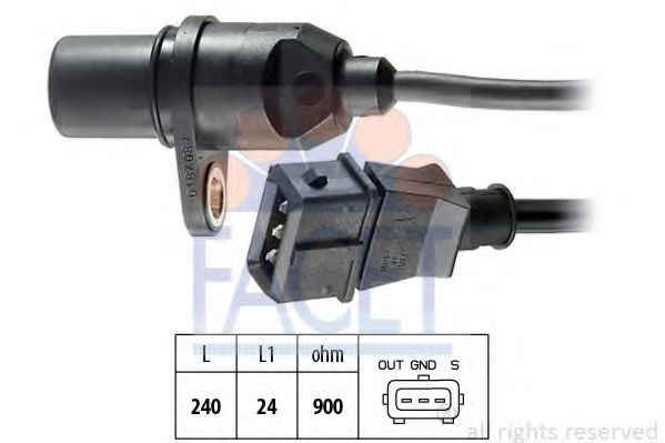 FACET 9.0187 Датчик импульсов; Датчик импульсов, маховик G4EH для HYUNDAI EXCEL (Хендай Эxcэл) FACET 9.0187 Датчик импульсов; Датчик импульсов, маховик G4EH для HYUNDAI EXCEL (Хендай Эxcэл)