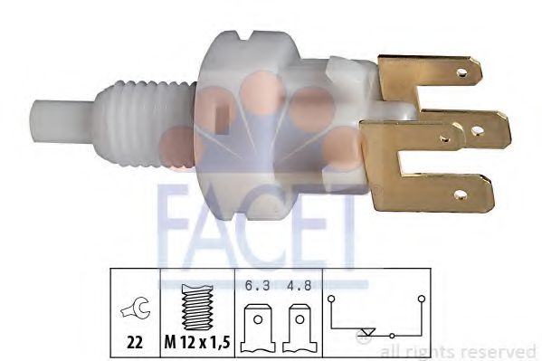 FACET 7.1083 Выключатель фонаря сигнала торможения для автомобилей с системой контроля за скоростью для OPEL OMEGA A (Опель Омэга а) FACET 7.1083 Выключатель фонаря сигнала торможения для автомобилей с системой контроля за скоростью для OPEL OMEGA A (Опель Омэга а)
