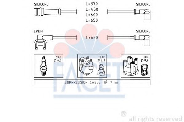 FACET 4.8539 Комплект проводов зажигания J7R 750 для RENAULT ESPACE I (Рено Эспаcэ и) FACET 4.8539 Комплект проводов зажигания J7R 750 для RENAULT ESPACE I (Рено Эспаcэ и)