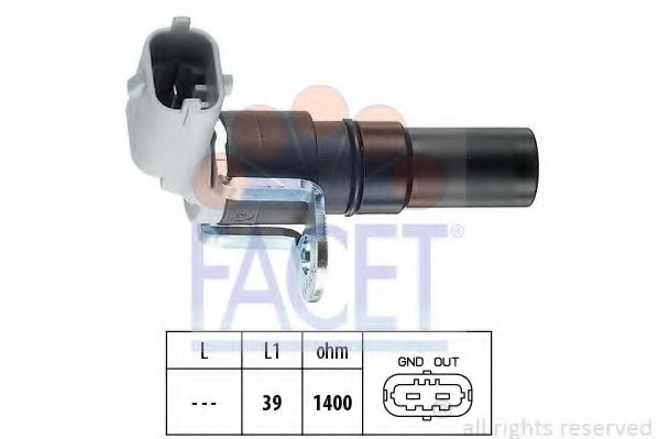 FACET 9.0327 Датчик импульсов; Датчик импульсов, маховик Z 18 XEL для OPEL (Опель) FACET 9.0327 Датчик импульсов; Датчик импульсов, маховик Z 18 XEL для OPEL (Опель)