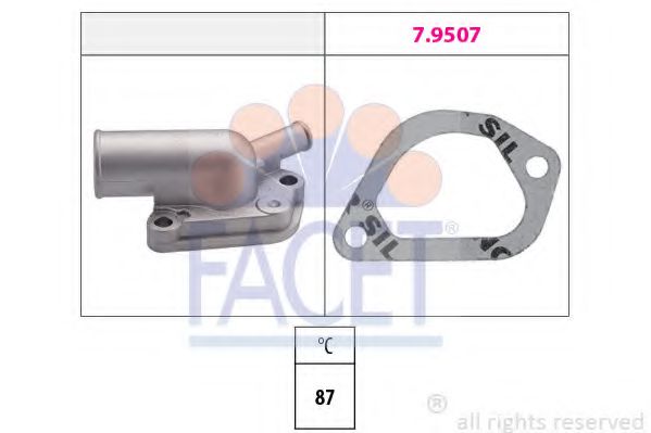 FACET 7.8163 Термостат, охлаждающая жидкость 160 A1. 000 для FIAT (Фиат) FACET 7.8163 Термостат, охлаждающая жидкость 160 A1. 000 для FIAT (Фиат)