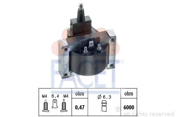 FACET 9.6007 Катушка зажигания C1J 768 для RENAULT SAFRANE (Рено Сафранэ) FACET 9.6007 Катушка зажигания C1J 768 для RENAULT SAFRANE (Рено Сафранэ)