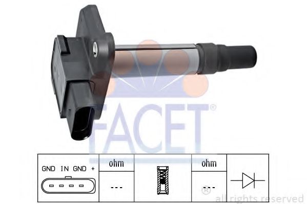FACET 9.6345 Катушка зажигания AQA для AUDI TT (Ауди Тт) FACET 9.6345 Катушка зажигания AQA для AUDI TT (Ауди Тт)