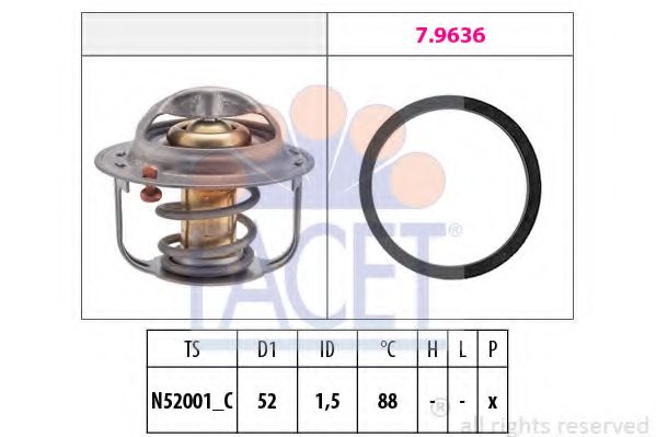 FACET 7.8554 Термостат, охлаждающая жидкость TYPE3 для SUZUKI S-CROSS (Сузуки С-cросс) FACET 7.8554 Термостат, охлаждающая жидкость TYPE3 для SUZUKI S-CROSS (Сузуки С-cросс)