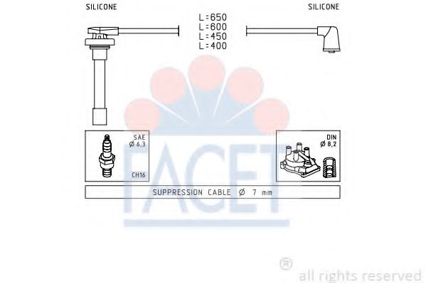 FACET 4.9714 Комплект проводов зажигания D 16 Z2 для ROVER 400 (Ровер 400) FACET 4.9714 Комплект проводов зажигания D 16 Z2 для ROVER 400 (Ровер 400)