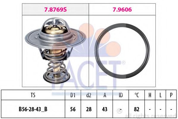 FACET 7.8413 Термостат, охлаждающая жидкость D4BH для HYUNDAI TERRACAN (Хендай Теракан) FACET 7.8413 Термостат, охлаждающая жидкость D4BH для HYUNDAI TERRACAN (Хендай Теракан)