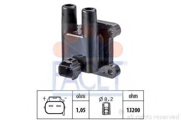 FACET 9.6482 Катушка зажигания G4EA для HYUNDAI ELANTRA (Хендай Элантра) FACET 9.6482 Катушка зажигания G4EA для HYUNDAI ELANTRA (Хендай Элантра)