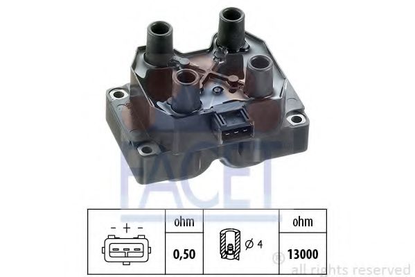 FACET 9.6068 Катушка зажигания AR 67105 для FIAT TEMPRA (Фиат Тэмпра) FACET 9.6068 Катушка зажигания AR 67105 для FIAT TEMPRA (Фиат Тэмпра)