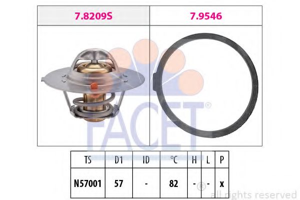 FACET 7.8209 Термостат, охлаждающая жидкость 169 (XM7T) для PEUGEOT 305 II (Пежо 305 2) FACET 7.8209 Термостат, охлаждающая жидкость 169 (XM7T) для PEUGEOT 305 II (Пежо 305 2)