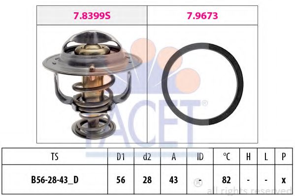 FACET 7.8683 Термостат, охлаждающая жидкость 2AD-FTV для TOYOTA (Тойота/тоета) FACET 7.8683 Термостат, охлаждающая жидкость 2AD-FTV для TOYOTA (Тойота/тоета)