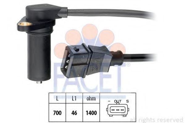 FACET 9.0224 Датчик импульсов; Датчик импульсов, маховик AAZ для AUDI 90 (Ауди 90) FACET 9.0224 Датчик импульсов; Датчик импульсов, маховик AAZ для AUDI 90 (Ауди 90)