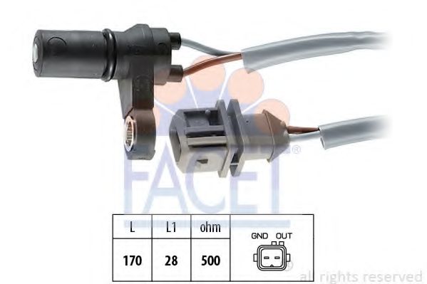 FACET 9.0392 Датчик частоты вращения, автоматическая коробка передач B 5204 F для VOLVO V70 I (Вольво V70 1) FACET 9.0392 Датчик частоты вращения, автоматическая коробка передач B 5204 F для VOLVO V70 I (Вольво V70 1)