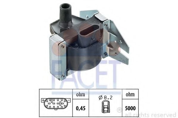 FACET 9.6048 Катушка зажигания 160 A1. 048 для FIAT TEMPRA (Фиат Тэмпра) FACET 9.6048 Катушка зажигания 160 A1. 048 для FIAT TEMPRA (Фиат Тэмпра)