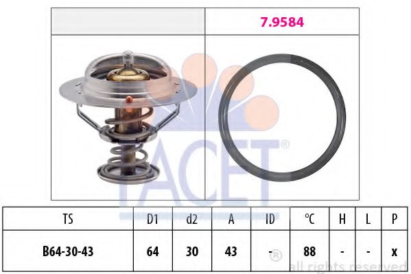 FACET 7.8651 Термостат, охлаждающая жидкость 6G74 (DOHC 24V) для MITSUBISHI CHALLENGER (Митсубиши/митсубиси Чаллэнгэр) FACET 7.8651 Термостат, охлаждающая жидкость 6G74 (DOHC 24V) для MITSUBISHI CHALLENGER (Митсубиши/митсубиси Чаллэнгэр)