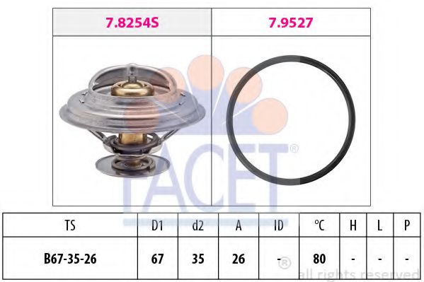 FACET 7.8254 Термостат, охлаждающая жидкость M20 B20 (206KA) для BMW 7 (Бмв 7) FACET 7.8254 Термостат, охлаждающая жидкость M20 B20 (206KA) для BMW 7 (Бмв 7)