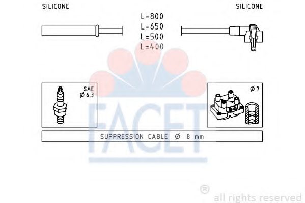 FACET 4.8864 Комплект проводов зажигания FUG для FORD ORION III (Форд Орион 3) FACET 4.8864 Комплект проводов зажигания FUG для FORD ORION III (Форд Орион 3)
