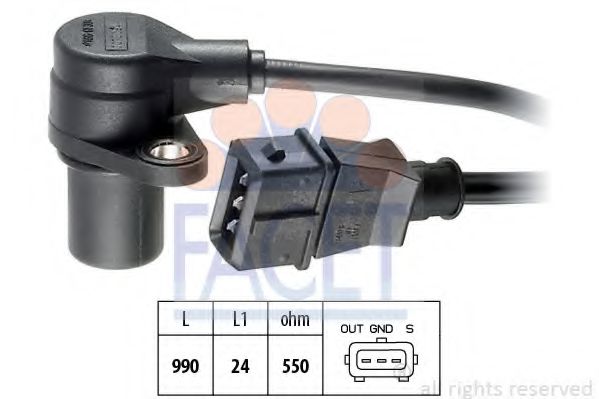 FACET 9.0073 Датчик импульсов; Датчик импульсов, маховик E 18 NV для OPEL OMEGA A (Опель Омэга а) FACET 9.0073 Датчик импульсов; Датчик импульсов, маховик E 18 NV для OPEL OMEGA A (Опель Омэга а)
