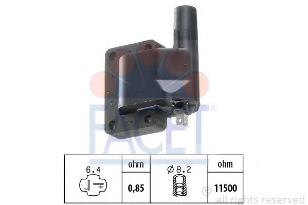 FACET 9.6120 Катушка зажигания 6G72 (SOHC 12V) для MITSUBISHI SIGMA (Митсубиши/митсубиси Сигма) FACET 9.6120 Катушка зажигания 6G72 (SOHC 12V) для MITSUBISHI SIGMA (Митсубиши/митсубиси Сигма)