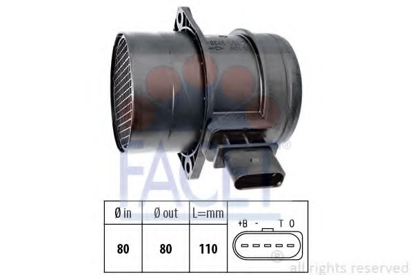 FACET 10.1357 Расходомер воздуха CJAA для AUDI (Ауди) FACET 10.1357 Расходомер воздуха CJAA для AUDI (Ауди)