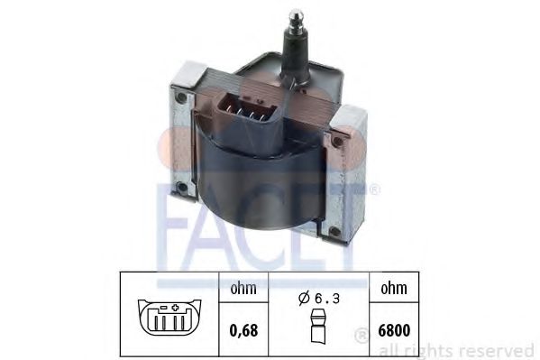 FACET 9.6005 Катушка зажигания B6D (XU5JA) для PEUGEOT 205 II (Пежо 205 2) FACET 9.6005 Катушка зажигания B6D (XU5JA) для PEUGEOT 205 II (Пежо 205 2)