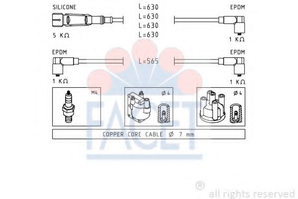 FACET 4.8493 Комплект проводов зажигания GL для VOLKSWAGEN JETTA II (Фольксваген Жэтта 2) FACET 4.8493 Комплект проводов зажигания GL для VOLKSWAGEN JETTA II (Фольксваген Жэтта 2)